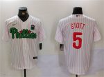 Philadelphia Phillies #5 Bryson Stott White Green Cool Base Stitched Jersey