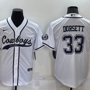Dallas Cowboys #33 Tony Dorsett White Cool Base Stitched Baseball Jersey