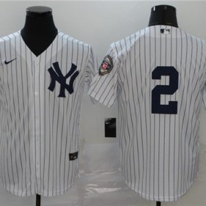 New York Yankees #2 Derek Jeter White Cool Base Stitched Jersey