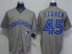 Blue Jays #45 Drew Storen Grey New Cool Base Stitched Jersey