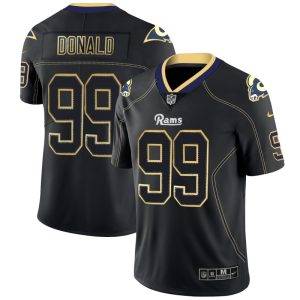 Rams #99 Aaron Donald 2018 Lights Out Black Color Rush Limited Stitched Jersey