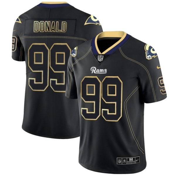 Rams #99 Aaron Donald 2018 Lights Out Black Color Rush Limited Stitched Jersey