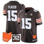 Cleveland Browns #15 Joe Flacco Brown 2025 F.U.S.E. With Jim Brown Memorial Home Patch Vapor Limited Football Stitched Jersey