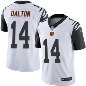 Bengals #14 Andy Dalton White Stitched Limited Rush Nike Jersey