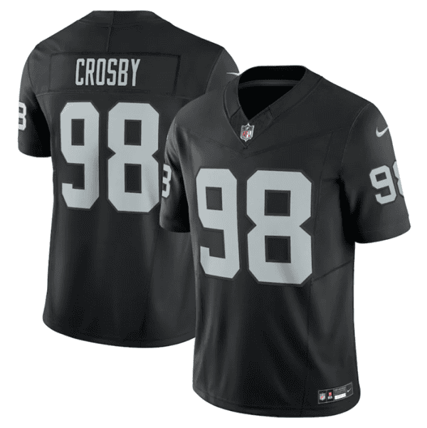 Las Vegas Raiders #98 Maxx Crosby Black 2023 F.U.S.E Vapor Untouchable Stitched Jersey