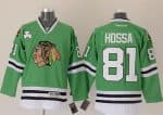 Blackhawks #81 Marian Hossa Green Stitched Jersey