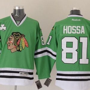 Blackhawks #81 Marian Hossa Green Stitched Jersey