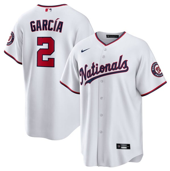 Washington Nationals #2 Luis Garcia White Cool Base Stitched Jersey