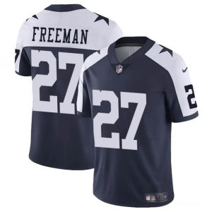 Dallas Cowboys #27 Royce Freeman Navy White Thnaksgiving Vapor Untouchable Limited Stitched Jersey