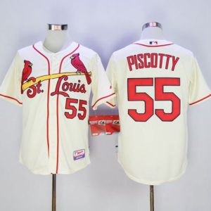Cardinals #55 Stephen Piscotty Cream Cool Base Stitched Jersey