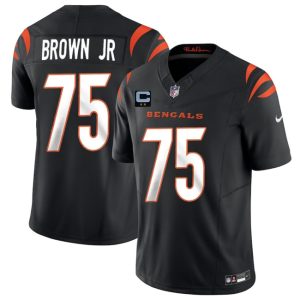 Cincinnati Bengals #75 Orlando Brown Jr Black 2025 F.U.S.E. With 2-Star C Patch Vapor Untouchable Limited Stitched Jersey