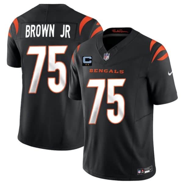Cincinnati Bengals #75 Orlando Brown Jr Black 2025 F.U.S.E. With 2-Star C Patch Vapor Untouchable Limited Stitched Jersey