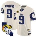 Los Angeles Rams #9 Matthew Stafford Bone 2025 4-Star C Patch F.U.S.E. V2 Limited Stitched Jersey