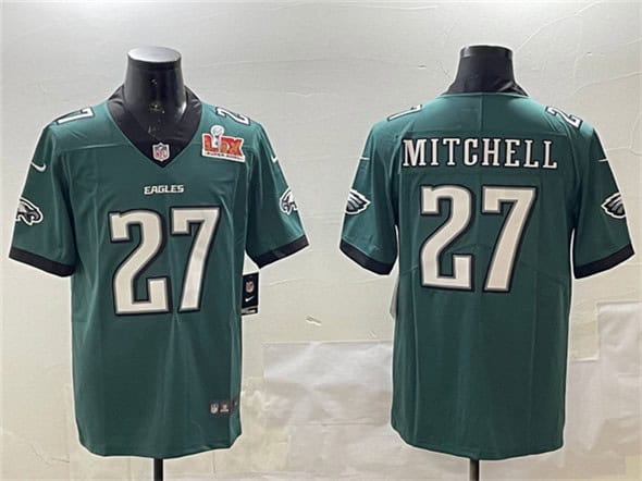 Philadelphia Eagles #27 Quinyon Mitchell Green 2025 Super Bowl LIX Patch New Vapor Untouchable Limited Stitched Jersey