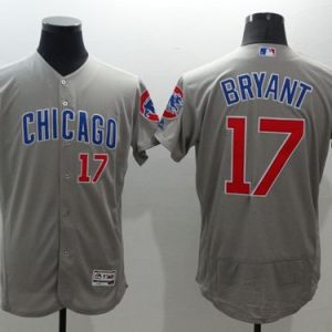 Cubs #17 Kris Bryant Grey Flexbase Authentic Collection Road Stitched Jersey