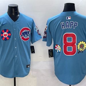 Chicago Cubs #8 Ian Happ Blue 2025 Tokyo Series 2nd Alternate Limited Stitched Jersey