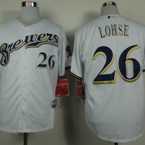 Brewers #26 Kyle Lohse White Cool Base Stitched Jersey