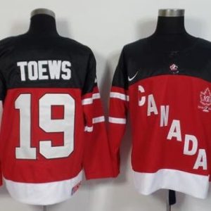 Olympic CA. #19 Jonathan Toews Red 100th Anniversary Stitched Jersey