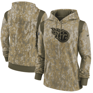 Tennessee Titans 2021 Camo Salute To Service Therma Performance Pullover Hoodie(Run Small)