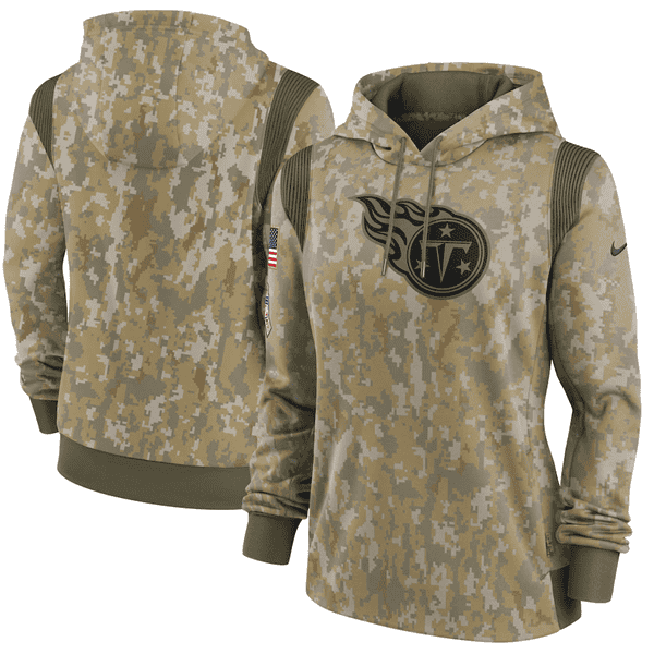Tennessee Titans 2021 Camo Salute To Service Therma Performance Pullover Hoodie(Run Small)