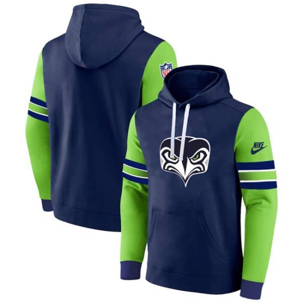 Seattle Seahawks Navy Green Pullover Hoodie