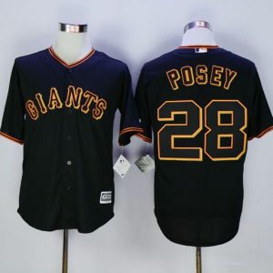 Giants #28 Buster Posey Black New Cool Base Fashion Stitched Jersey