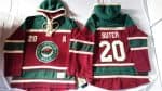 Wild #20 Ryan Suter Red Sawyer Hooded Sweatshirt Stitched Jersey