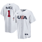 USA #1 Jeff McNeil 2023 White World Classic Stitched Jersey