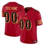 San Francisco 49ers Custom Red Gold 2025 F.U.S.E. ¡°Rivalries¡± Vapor Limited Stitched Jersey