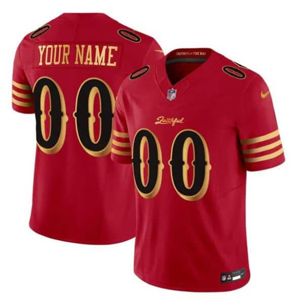 San Francisco 49ers Custom Red Gold 2025 F.U.S.E. ¡°Rivalries¡± Vapor Limited Stitched Jersey