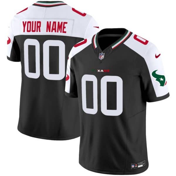 Houston Texans Custom Black White Mexico Vapor Limited Stitched Jersey