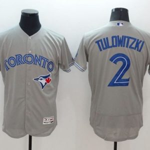 Blue Jays #2 Troy Tulowitzki Grey Flexbase Authentic Collection Stitched Jersey