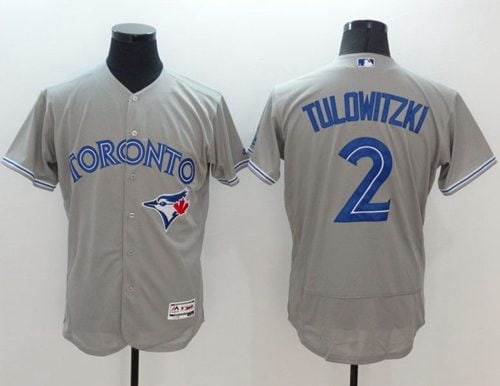Blue Jays #2 Troy Tulowitzki Grey Flexbase Authentic Collection Stitched Jersey