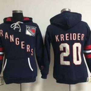 New York Rangers #20 Chris Kreider Navy Blue Old Time Heidi NHL Hoodie