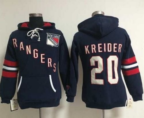 New York Rangers #20 Chris Kreider Navy Blue Old Time Heidi NHL Hoodie