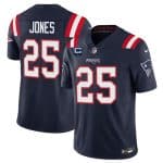 New England Patriots #25 Marcus Jones Navy 2025 F.U.S.E. With 1-Star C Patch Vapor Limited Stitched Jersey