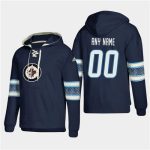 Winnipeg Jets Personalized Lace-Up Pullover Hoodie Blue