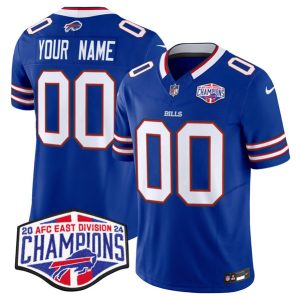 Buffalo Bills Custom Royal 2024-25 F.U.S.E. AFC East Division Champions Patch Limited Stitched Jersey