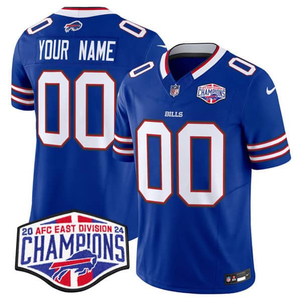 Buffalo Bills Custom Royal 2024-25 F.U.S.E. AFC East Division Champions Patch Limited Stitched Jersey