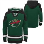 Minnesota Wild Blank Green Ageless Must-Have Lace-Up Pullover Hoodie