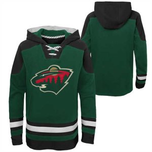 Minnesota Wild Blank Green Ageless Must-Have Lace-Up Pullover Hoodie