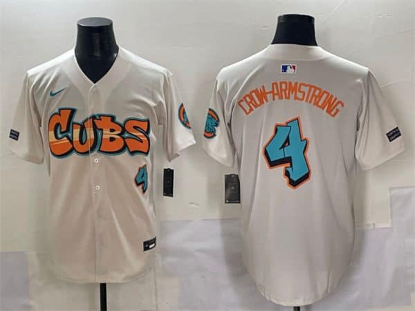 Chicago Cubs #4 Pete Crow-Armstrong Cream 'Graffiti North Side Edition' Vapor Premier Limited Stitched Jersey