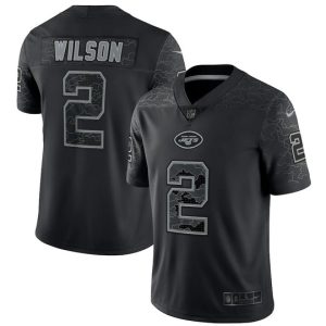 New York Jets #2 Zach Wilson Black Reflective Limited Stitched Jersey