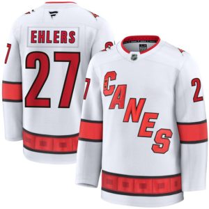 Carolina Hurricanes #27 Nikolaj Ehlers White 2024-25 Away Stitched Jersey