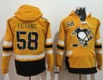 Penguins #58 Kris Letang Gold Sawyer Hooded Sweatshirt 2017 Stadium Series Stitched Jersey