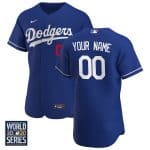 Los Angeles Dodgers Customized Blue 2020 World Series Bound Flex Base Stitched MLB Jersey
