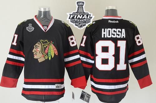 Blackhawks #81 Marian Hossa Black 2015 Stanley Cup Stitched Jersey