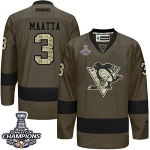Penguins #3 Olli Maatta Green Salute To Service 2016 Stanley Cup Champions Stitched Jersey