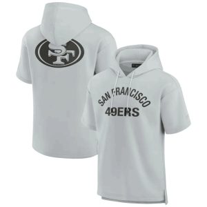 San Francisco 49ers Gray Super Soft Fleece Short Sleeve Hoodie