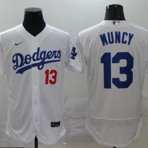 Los Angeles Dodgers #13 Max Muncy White Flex Base Stitched Jersey